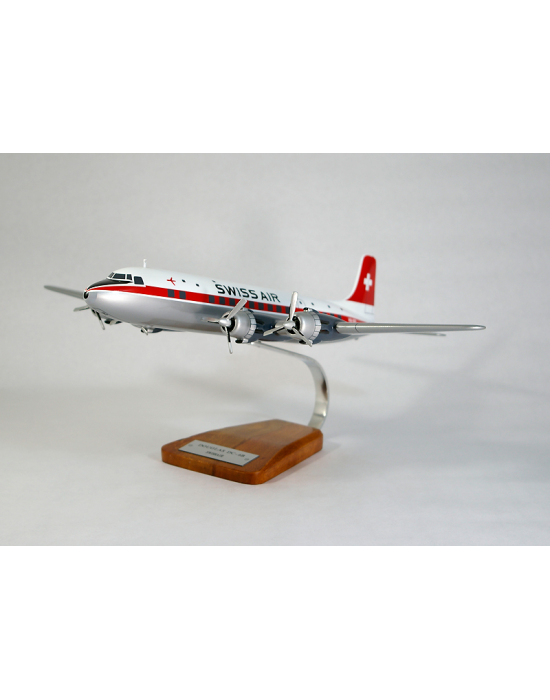 Maquette avion Douglas DC-6 Swissair en bois