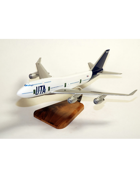 'Maquette avion Boeing 747/400 UTA ''Big Boss'' en bois'