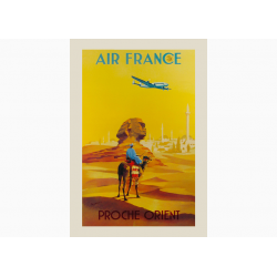 Affiche Air France / Proche Orient (Jaune)