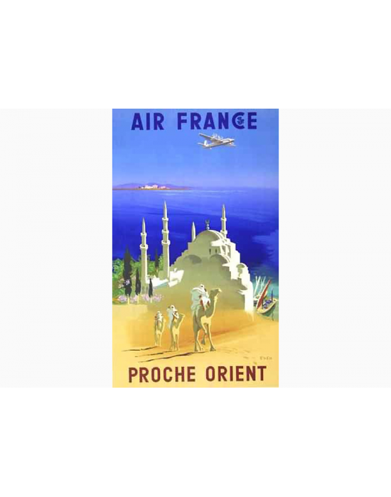 Affiche Air France / Proche Orient (bleu)