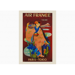 Affiche Air France / Paris - Tokio