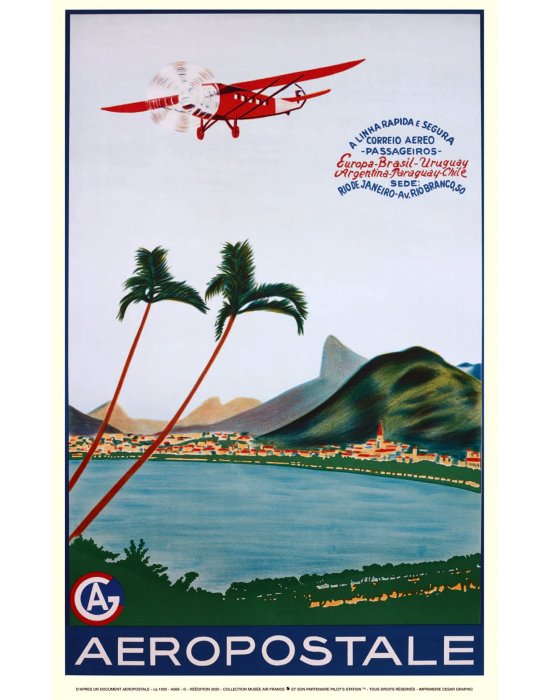 Affiche Air France - Aeropostale Amérique du Sud